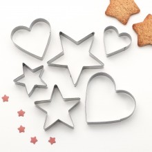 Набор форм для вырезания печенья "Сердце, звездочка", 6шт
